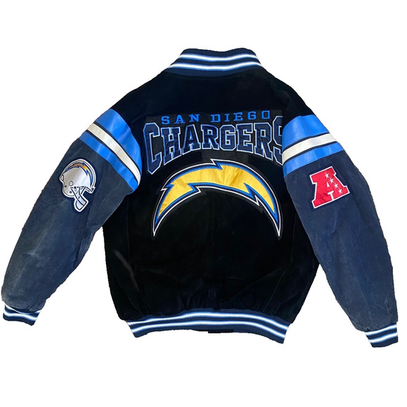 San Diego Chargers Jacket Mens Large Vintage NFL G-III Leather AFC Football Coat - Picture 1 of 12